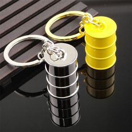 3D Key Ring Bucket Barrel Keychain Keys Organizer Storage Keychain Fashion Portable Zinc Alloy Pendant Rings