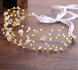 Bridal handmade pearl hair band headdress   Wedding dress accessories hair band bridal jewelry