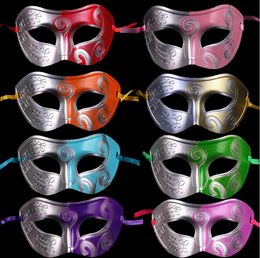 Half Faces Mask For Men Roman Gladiator Mask Venetian Mardi Gras Masquerade Halloween Costume Party Maks GB1547