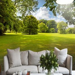 Photo Wallpaper 3D Stereo Green Tree Lawn Sunshine Nature Landscape Mural Living Room Bedroom Backdrop Wall 3D Mural Wall Papers
