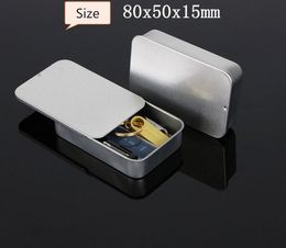 2019 New 80*15*50mm Rectangular slide cover Mini iron box, storage box wedding Jewelry Pill Cases mint tin boxes SN127