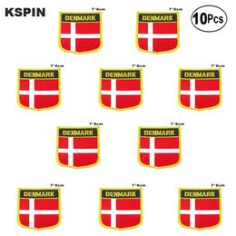 Denmark Flag Embroidery Patches Iron on Saw on Transfer patches Sewing Applications for Clothes in Home&Garden 10Pcs