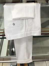 Summer Handsome White Plaid Groom Wear Peaked Lapel Slim Fit Wedding Tuxedos Mens Designer Pants Suits Jacket Vest Pants330Z