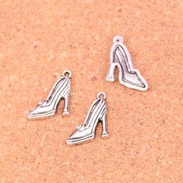 156pcs Charms high-heeled shoes Antique Silver Plated Pendants Making DIY Handmade Tibetan Silver Jewellery 16*14mm