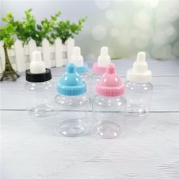 48pcs Baptism Favours Clear Pacifier Plastic Candy Bottle Box Baby Shower Favours and Gifts Christening Decoration