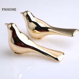 Modern fashion luxury handle creative gold bird drawer cupboard TV cabinet wine cabinet knob pull handles Wall decoration hook