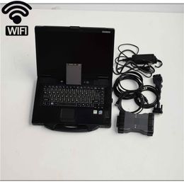 WIFI mb star c6 SSD Auto diagnosis tool interface cables latest sof-tware doip Used laptop toughbook cf52 SD Star C6 ready to work