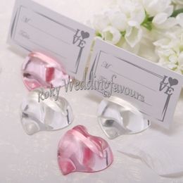 20PCS Crystal Heart Place Card Holder Wedding Favours Party Gifts Engagement Party Table Setting Ideas Event Supplies