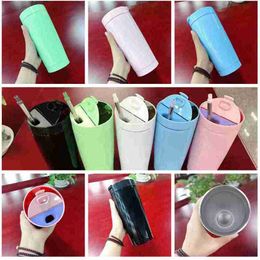 20oz Skinny Tumblers Stainless Steel Straight Cups Water Bottle Coffee Mug Vacuum insulation Mug With Lid Straws And Brush ZZA2364 50Pcs