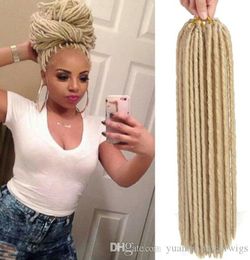 6 Packs 613 Blonde 10A Full Head Dreadlocks Synthetic Hair Extensions Crochet Braids Soft Faux Locks Synthetic Braiding Hair Express Shiping