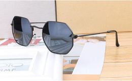 Wholesale-Polygon sunglasses men women brand design Metal frame feminino masculi glasses oculos de sol with free cases and box