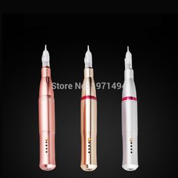 electric eyebrow machine Canada - 3 colors electric eyebrow pen tattoo machine permanent makeup motor tattoo gun 5pc micro 1RL needles for brows lips eyeliner MTS T200609