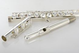 MARGEWATE MGT-240S C Tune Flute High Quality Cupronickel Silver Plated 16 Key Hole Closed Flute Musical Instrument Free Shipping