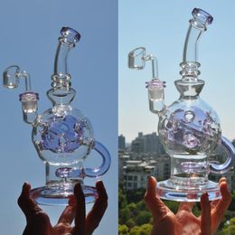 Arrvail Smoking Accessories Dab Rig 10 inch Tall Glass Ball Glass Bong Oil Rigs Water pipe purple Female joint size 14.4mm banger