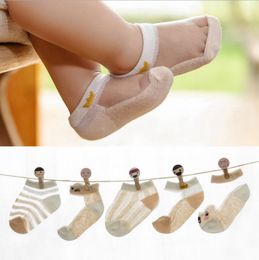 Newborn Baby Socks Summer Thin Toddler Girls Boat Sock Breathable Infant Boy Footsocks Cotton Sock Cartoon Children Footwear DW5333