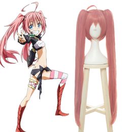 That Time I Got Reincarnated as a Slime Milim Nava Pink Long Double Ponytail Wig