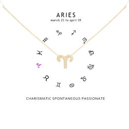 Minimalism 12 Constellation ARIES Necklaces For Women Zodiac Gold Sliver Chains Necklace Valentine's Gifts Fashion Jewellery