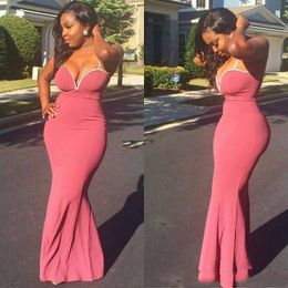 Fashion Mermaid Prom Dress Arabic Evening Straps Satin Beaded South African Formal Party Plus Size Evening Gowns Guest Wear Robe De Soiree