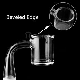 Bevelled Edge Quartz Banger 4mm Clear Bottom 25mmOD 10mm 14mm 18mm 45&90 Male Female Quartz Banger Nails For Glass Bongs Water Pipes Rigs