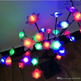 Handmade Artificial LED Rose Blossom Tree night Light New year Christmas wedding Decoration Lights 45cm LED tree light G06