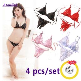 Women's Panties Erotic Costumes Sexy Iingerie Babydolls sexy for Women Thong Bra Thongs Women Panty 4 pcs/set ST240