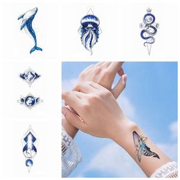 Geometric Planet Jellyfish Temporary Tattoo Arm Leg Fashion Style Stickers Body Art Removable Waterproof Tattoo Sticker HHA492