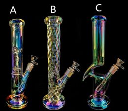 Rainbow Cloud Style Glass Bongs hookahs Water Pipes with 14mm glass bowl Downstem Glow In The Dark Bong Ice Bongs