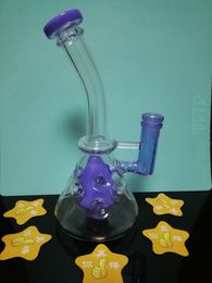 2020 USA Purple Fab beaker Glass rig Glass Bongs beaker base bong smoking glass water pipes hookahs beaker dab rig