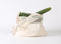 80pcs Reusable String Shopping bag Fruit Vegetables Eco Grocery Bag Portable Storage Bag Shopper Tote Mesh Net Woven Cotton Storage Bags