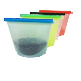 new 1000ML Reusable Food Silicone Bag Leakproof Containers Food Storage Bags 1L Freezer Date Snack Bags Reusable Grocery Bags T2I51095