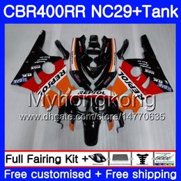 Kit For HONDA NC29 CBR400 RR CBR400RR 94 95 96 97 98 268HM.1 CBR 400 RR NC23 CBR 400RR 1994 1995 1996 1997 1998 1999 Repsol orange Fairings