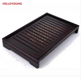 Preference Kung Fu Tea Set Natural Solid Wooden Tea Tray Rectangular Wood Traditional Puer Tea Tray Big Size Factory Direct Sales