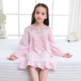 rand children's clothing girls nightdress palace princess Pyjamas cotton girl mother and daughter parent-child home service dress