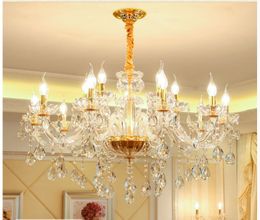 Free Shipping Crystal Chandelier Hanging Living Room K9 Crystal Chandelier Pendant Light Fixture Wedding Decoration Pendant Lamp