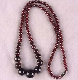 Hot sale 5-11mm garnet pearl necklace 18 "