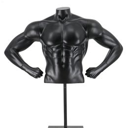 Fashion Style Male Upper Body Muscle Mannequin Muscle Maniqui With Base