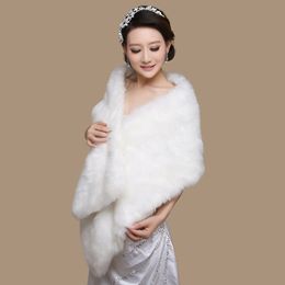 Elegant Wedding Wraps White Black Red Faux Fur Shrug Cape Stole Wrap Wedding Bridal Special Occasion Shawl