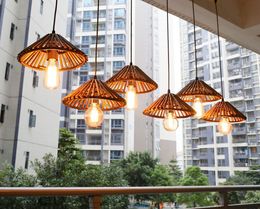 Southeast Asia Japanese Simple Rural Wind Bamboo Pendant Lamp Restaurant Corridor Porch Lamp Hotel Home Decor Led Pendant Lights MYY