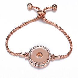 New Rose Gold 18mm Snap Bracelets European Charm Bead Bangle & Bracelet Fashion Jewellery For Women Men