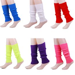 Bright woolen sock warm leg socks autumn and winter knitted footwear vertical stripes candy color socks hot sell