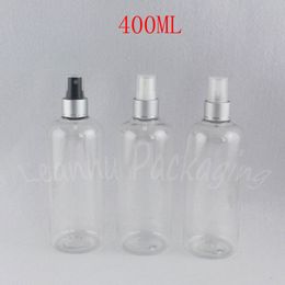 400ML Transparent Plastic Bottle With Spray Pump , 400CC Toner / Water Packaging Bottle , Makeup Sub-bottling ( 15 PC/Lot )
