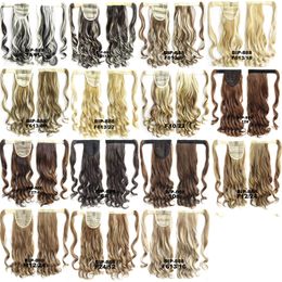 Synthetic Hair Long Curly High Temperature Fiber Wrap around Ponytail Hair Extension 22inch 50cm 90g