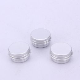 Free Shipping 5ml Aluminium Balm Tins pot Jar 5g comestic containers with screw thread Lip Balm Gloss Candle Packaging LX8761