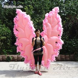 Parade Performance Walking Inflatable Angel Wings Adult Wearable Blow Up Dancing Costume For Catwalk Stage Show