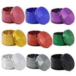 Herb And Spices 63mm(2.5 Inch) 4 Piece Grinder Tobacco Grinders herbal Mutil-Colorful Aluminium Alloy Factory Direct