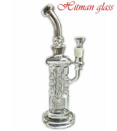 New Hitman leisure glass bong swiss pillar can matrix perc glass water pipes fab egg oil rigs glass bong hookah