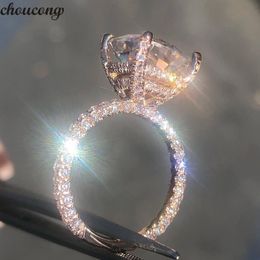 choucong Vintage Ring Rose Gold Filled 925 silver 5A Zircon stone Party Wedding Band Rings For Women men Fashion Jewelry