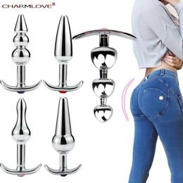 4 Style Metal Outdoor Wear Butt Plug Sex Toys With Crystal Jewellery Insert Anal All Day Suitable For Women And Men Y190714