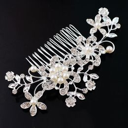 Bridal Wedding Tiaras Stunning Fine Comb Headpieces Jewellery Accessories Pearl Hair Brush hairpin