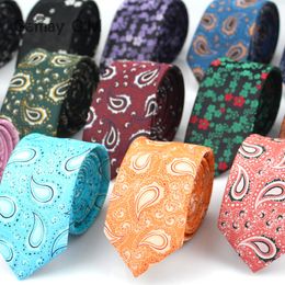 Paisley cashew flowers neck tie 20 color 6*145cm Jacquard necktie Men's arrow Polyester Marriage necktie for Christmas gift